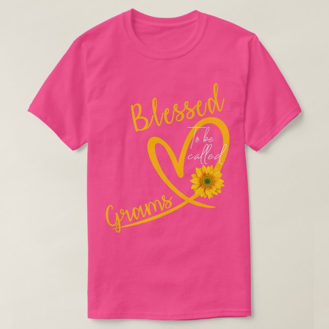 Blessed To Be Called Grams Heart Sunflower Mothers T-Shirt (Design Front)