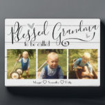 Blessed to be Called Grandma 3 Photo Plaque<br><div class="desc">Celebrate mother's day or just a special photo keepsake gift with this custom photo and text template. 3 Photos with custom text options. Template only works best on similarly shaped products. Text reads "Blessed to be called Grandma" with name options under photos at bottom of the template.</div>