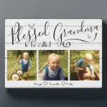 Blessed to be Called Grandma 3 Photo Plaque<br><div class="desc">Celebrate mother's day or just a special photo keepsake gift with this custom photo and text template. 3 Photos with custom text options. Template only works best on similarly shaped products. Text reads "Blessed to be called Grandma" with name options under photos at bottom of the template.</div>