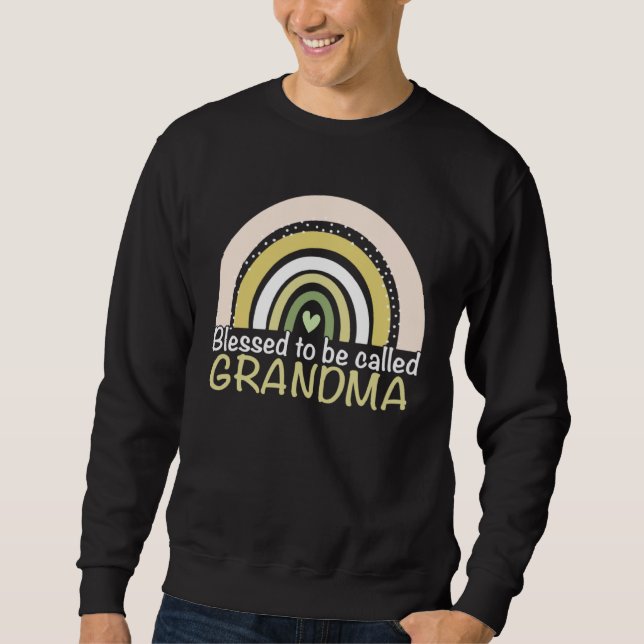 Blessed To Be Called Grandma Boho Rainbow Cute Mot Sweatshirt (Front)