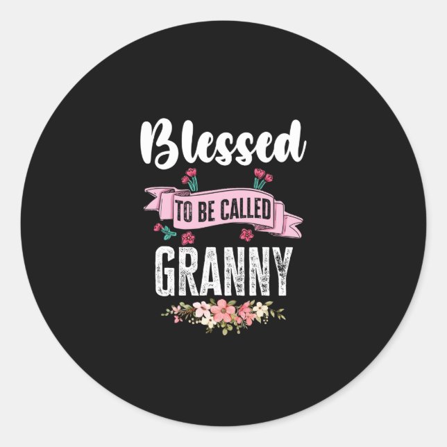 Blessed To Be Called Granny Classic Round Sticker (Front)