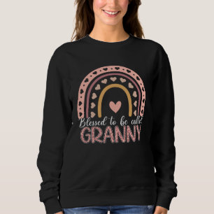 Blessed To Be Called Granny Leopard Rainbow Cute M Sweatshirt
