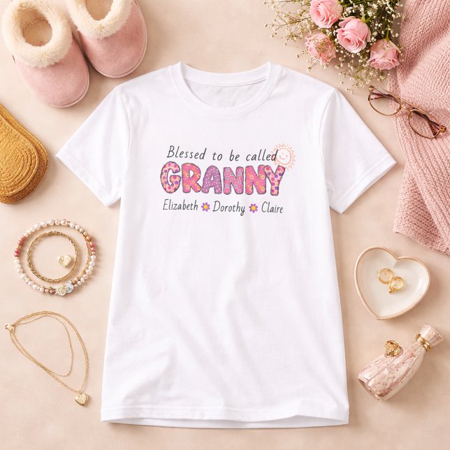 Blessed to be called Granny Personalised Names T-Shirt (Blessed to be called Granny Personalized Names T-Shirt)
