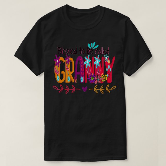 Blessed To Be Called Granny Tee Mum Colourful Moth (Design Front)