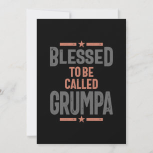Blessed To Be Called Grumpa   Grandfather Thank You Card