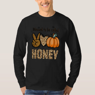 Blessed To Be Called Honey Leopard Pumpkin  Christ T-Shirt