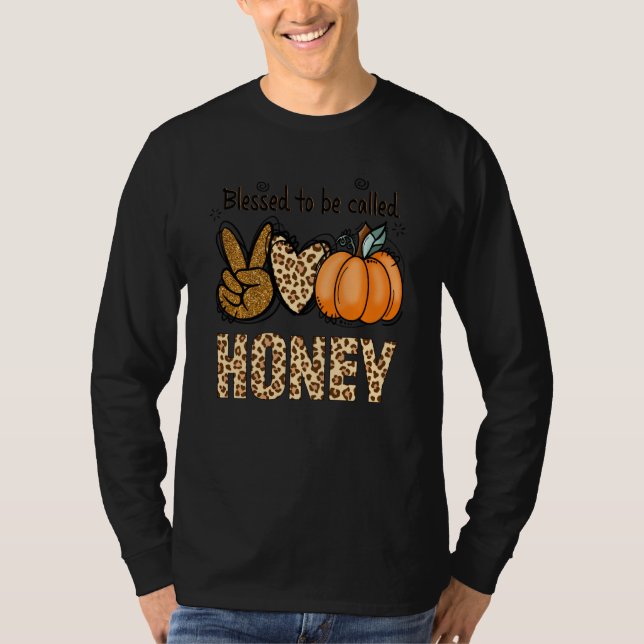 Blessed To Be Called Honey Leopard Pumpkin  Christ T-Shirt (Front)