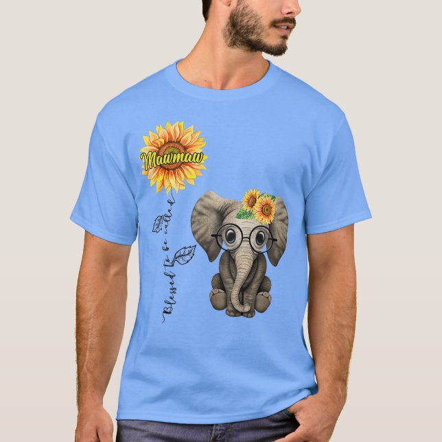 Blessed To Be Called Mawmaw Hippie Elephant Day T-Shirt (Front)