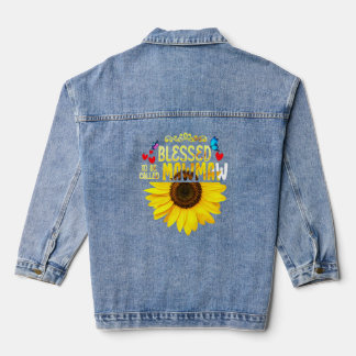 Blessed To Be Called Mawmaw Womens Sunflower Mawma Denim Jacket