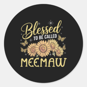 Blessed To Be Called Meemaw Sunflower Lovers Classic Round Sticker