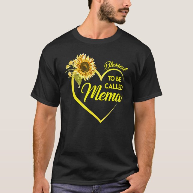 Blessed To Be Called Mema Sunflower T-Shirt (Front)