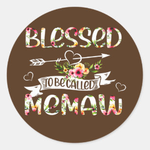 Blessed to be called Memaw Floral Funny Grandma Classic Round Sticker