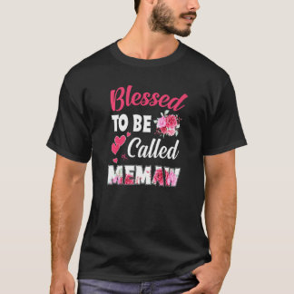 Blessed To Be Called Memaw Funny Floral Memaw Moth T-Shirt