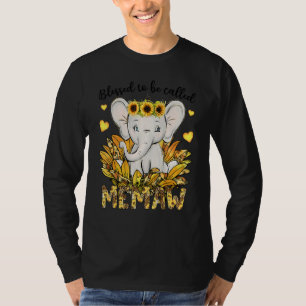 Blessed To Be Called Memaw Sunflower Elephant Moth T-Shirt