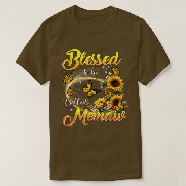 Blessed to be called Memaw  Sunflower Lovers Grand T-Shirt (Design Front)