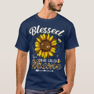 Blessed To Be Called Meme Funny Leopard Sunflower T-Shirt