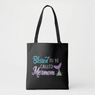 Blessed To Be Called Mermom Colourful Christmas Tote Bag