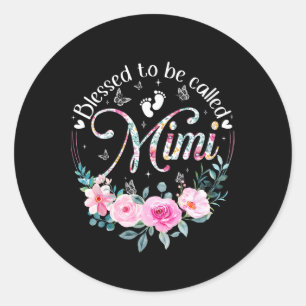 Blessed To Be Called Mimi Cute Floral Mothers Day Classic Round Sticker