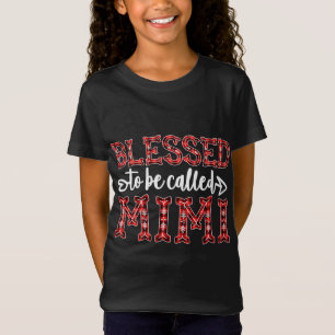Blessed To Be Called Mimi Red Plaid Christmas Deco T-Shirt