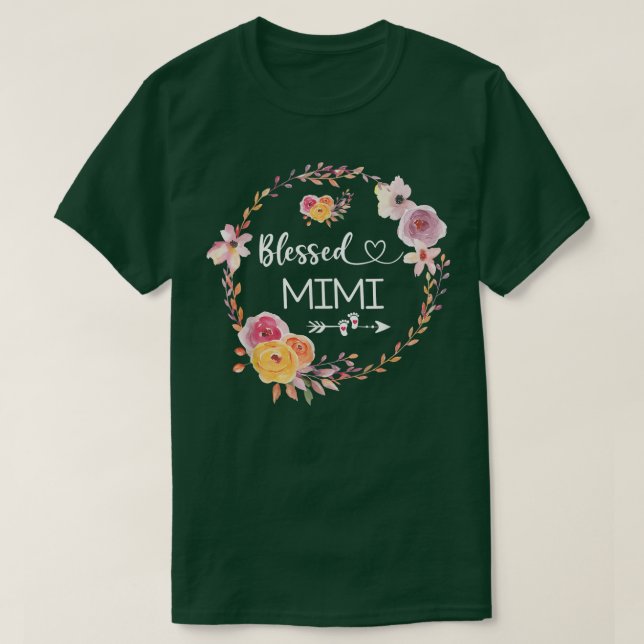 Blessed to be called Mimi Women Flower Decor Grand T-Shirt (Design Front)
