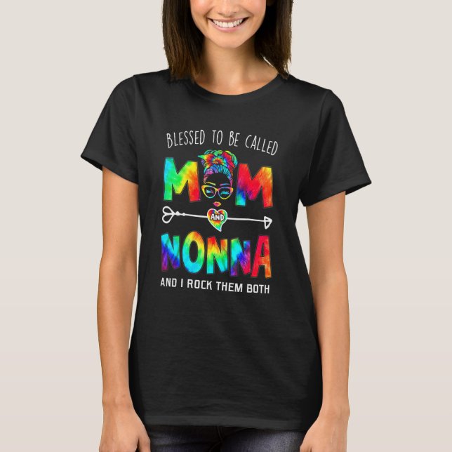 Blessed To Be Called Mom And Nonna Mother's Day T-Shirt (Front)