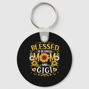 Blessed To Be Called Mum And Gigi Sunflower Mother Key Ring