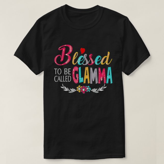 Blessed To Be Called Mum And Glamma Tshirt Funny G (Design Front)