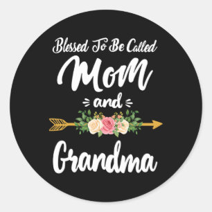 Blessed To Be Called Mum And Grandma Floral Mother Classic Round Sticker