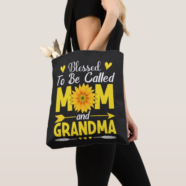 Blessed to Be Called Mum and Grandma Tote Bag (Close Up)
