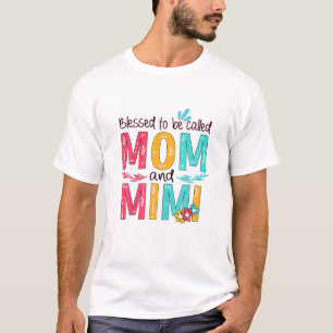 Blessed To Be Called Mum And Mimi Floral Grandma M T-Shirt