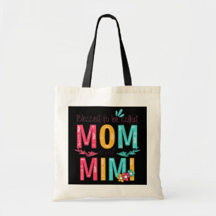 Blessed To Be Called Mum And Mimi Floral Grandma Tote Bag