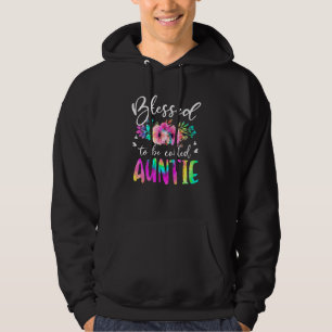 Blessed To Be Called Mum & Auntie Floral Tie Dye M Hoodie