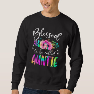 Blessed To Be Called Mum & Auntie Floral Tie Dye M Sweatshirt