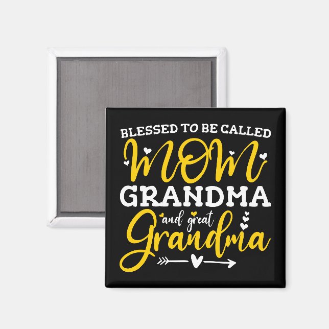 Blessed To Be Called Mum Grandma And Great Grandma Magnet (Front/Back)