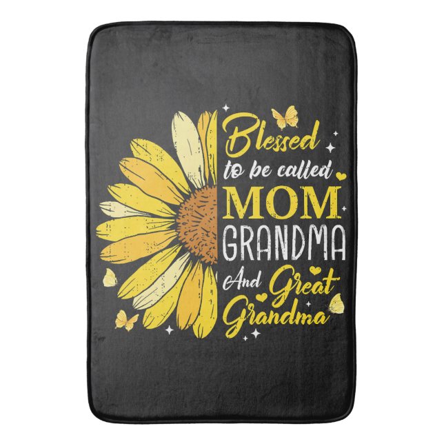 Blessed to Be Called Mum Grandma Bath Mat (Front Vertical)