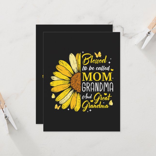 Blessed to Be Called Mum Grandma Card (Front/Back In Situ)