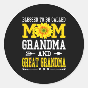 Blessed to be called mum grandma great grandma classic round sticker