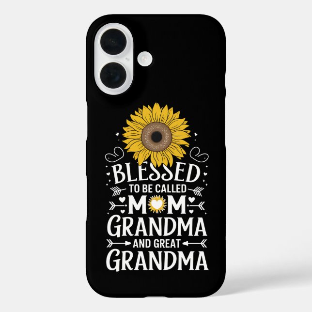 Blessed To Be Called Mum Grandma Great Sunflower Case-Mate iPhone Case (Back)
