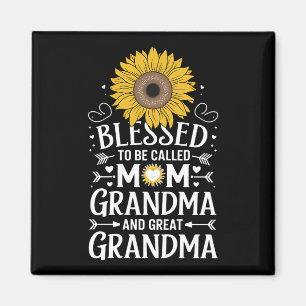 Blessed To Be Called Mum Grandma Great Sunflower Magnet