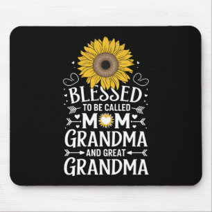 Blessed To Be Called Mum Grandma Great Sunflower Mouse Pad