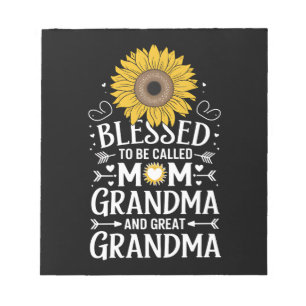 Blessed To Be Called Mum Grandma Great Sunflower Notepad