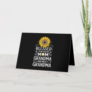 Blessed To Be Called Mum Grandma Great Sunflower Thank You Card