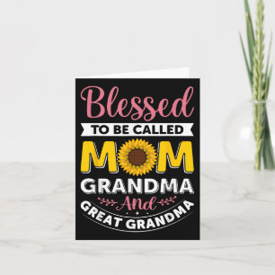 Blessed To Be Called Mum Grandma Sunflower Mothers Card