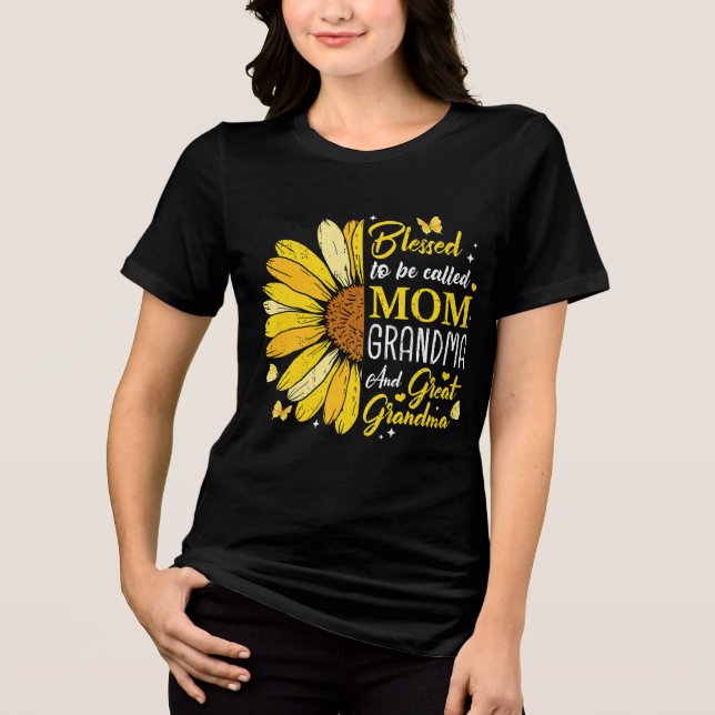 Blessed to Be Called Mum Grandma Tri-Blend Shirt (Front)
