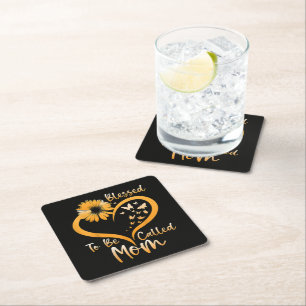 Blessed To Be Called Mum Square Paper Coaster