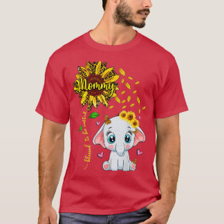 Blessed To Be Called Mummy Sunflower Elephant T-Shirt
