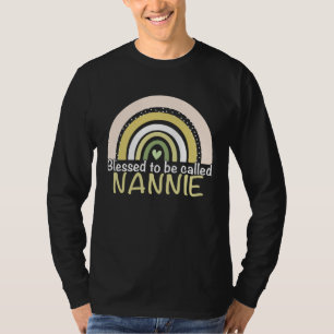Blessed To Be Called Nannie Boho Rainbow Mother s  T-Shirt