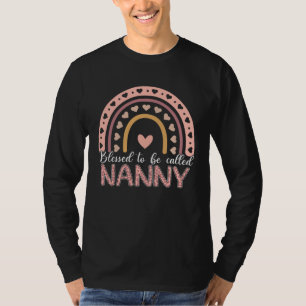 Blessed To Be Called Nanny Leopard Rainbow Cute Mo T-Shirt