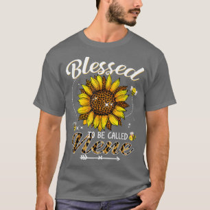 Blessed To Be Called Nene Funny Leopard Sunflower T-Shirt