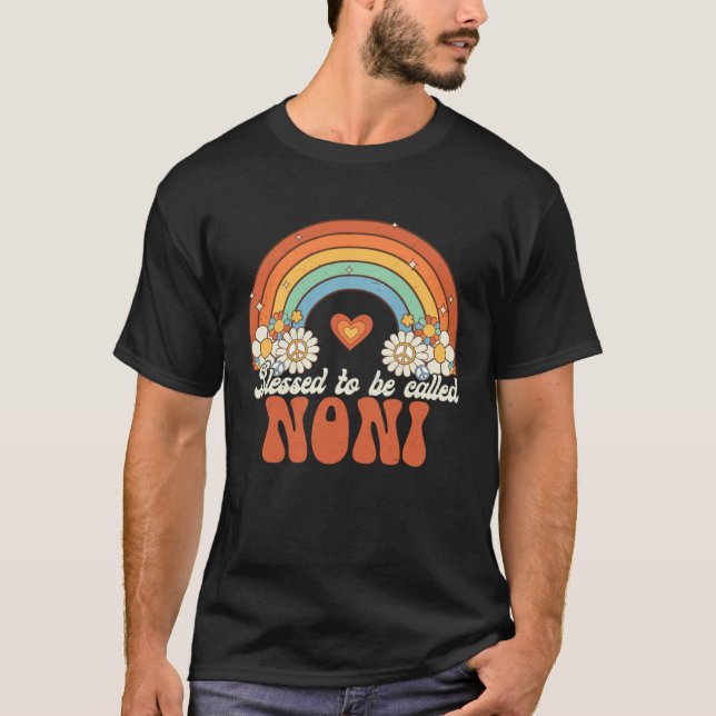 Blessed To Be Called Noni Groovy Rainbow Mother s  T-Shirt (Front)